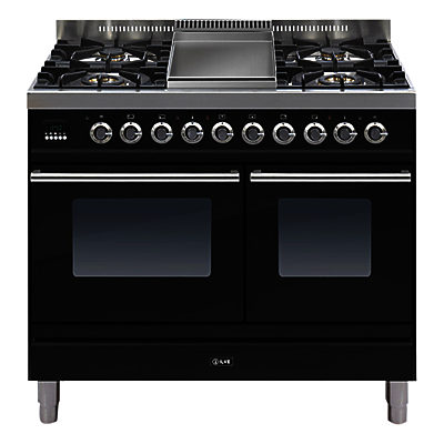 ILVE Roma Dual Fuel Freestanding Range Cooker Gloss Black ILVE Roma Dual Fuel Freestanding Range Cooker Gloss Black